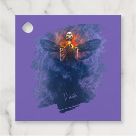 Rebirth. Skeleton with wings rising up Bedankjes Labels