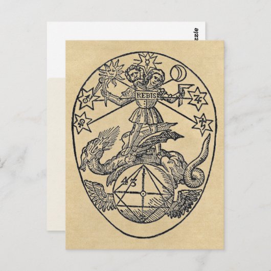 Rebis - Duality Sepia Briefkaart (Voorkant / Achterkant)