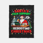 Rebooting Funny Santa's Tech Suprt Christmas Compu Fleece Deken (Voorkant)