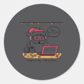Rebooting Tech Santa Support Humor s Ronde Sticker (Voorkant)