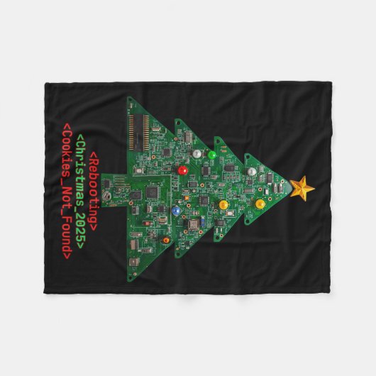 Rebooting The Holidays It Tech Suprt Computer Geek Fleece Deken (Voorkant (Horizontaal))