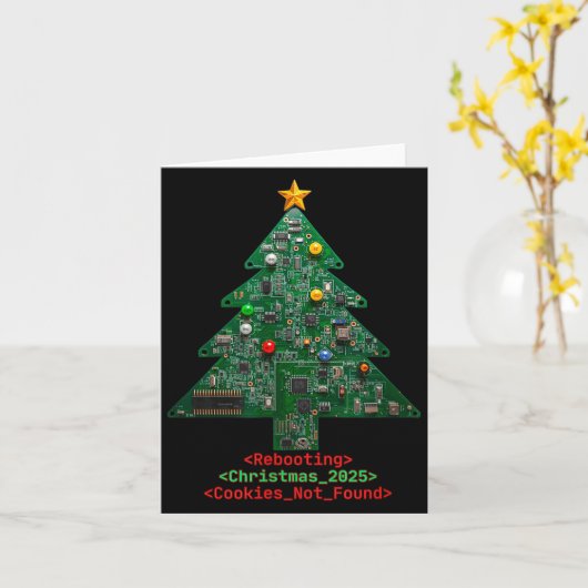 Rebooting The Holidays It Tech Suprt Computer Geek Kaart (Gele Bloem)