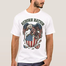 Reborn Nation American Eagle US Flag Patriotic Art T-shirt
