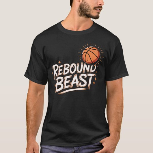 Rebound Beast Basketbal Competitieve Speler - T-shirt (Voorkant)