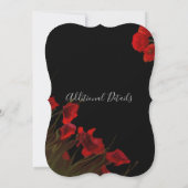 Rec and Black Poppies Gothic Wedding Invitation Kaart (Achterkant)