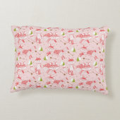 Rec Pillow Pink Foxes Baby Birth Info Aanpassen Accent Kussen (Achterkant)