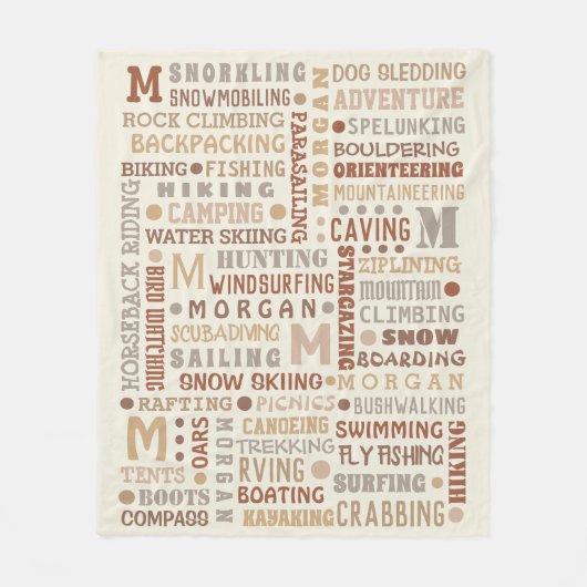 Rec Word Art Neutrals Cool Personeel Fleece Deken (Voorkant)