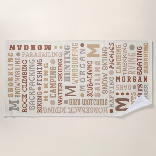 Rec Word Art Neutrals Summer Persoonlijk Strandlaken (Voorkant)