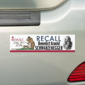 Recall Benedict Arnold-1776 Revolt Bumpersticker (Op auto)