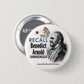 Recall Benedict Arnold Schwarzenegger Button (Voorkant /achterkant)