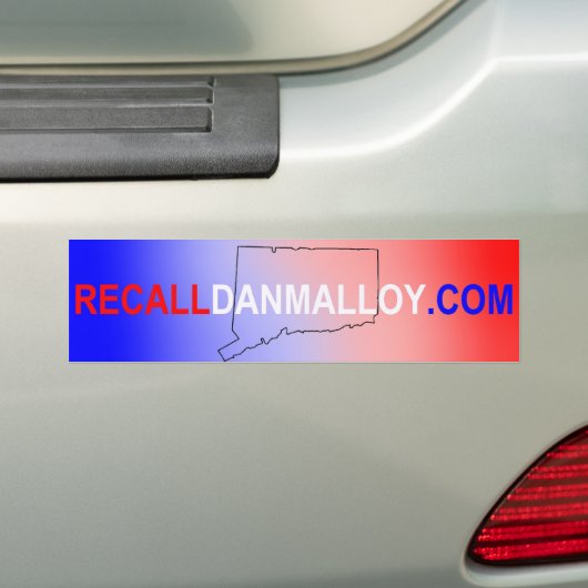 Recall Dan Malloy Bumpersticker (Op auto)