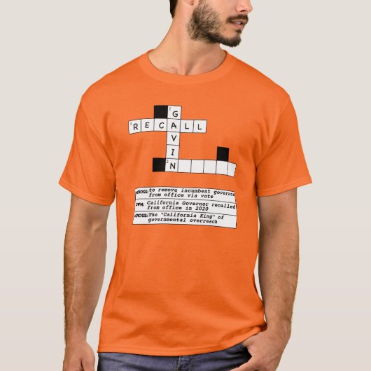 Recall Gavin Crossword mannen T-shirt (Voorkant)