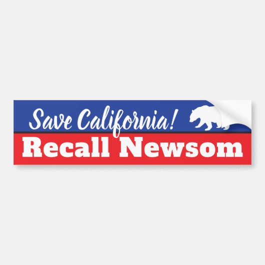 Recall Gavin Newsom California Verkiezing Bumpersticker (Voorkant)