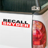 Recall Gouverneur Rick Snyder Bumpersticker (Op Truck)