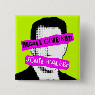 Recall Gouverneur Scott Walker Vierkante Button 5,1 Cm