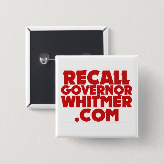 Recall Gouverneur Whitmer . COM-Button Vierkante Button 5,1 Cm (Voorkant /achterkant)