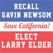 Recall Newsom Elected Larry Elder Save California Sticker (Voorkant)