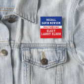 Recall Newsom Elected Larry Elder Save California Vierkante Button 5,1 Cm (In situ)