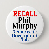 Recall Phil Murphy Democraat Gouverneur van New Je Ronde Button 7,6 Cm (Voorkant)