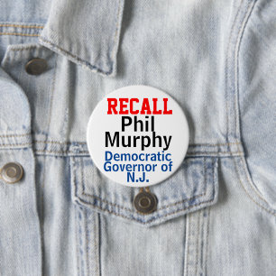 Recall Phil Murphy Democraat Gouverneur van New Je Ronde Button 7,6 Cm