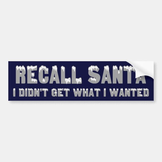 RECALL SANTA Bumpersticker (Voorkant)