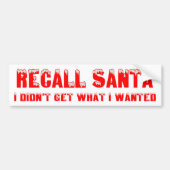 RECALL SANTA BUMPERSTICKER (Voorkant)