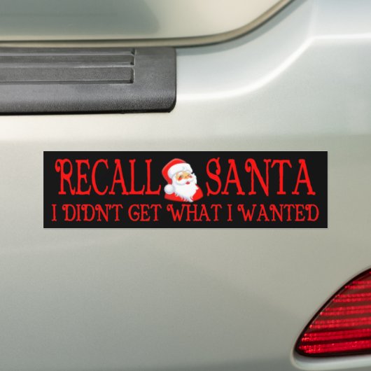 RECALL SANTA Bumpersticker (Op auto)
