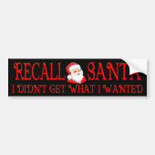 RECALL SANTA Bumpersticker (Voorkant)