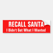 Recall Santa Bumpersticker (Voorkant)