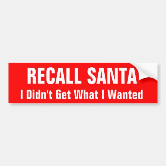 Recall Santa Bumpersticker (Voorkant)