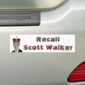Recall Scott Walker Bumpersticker (Op auto)
