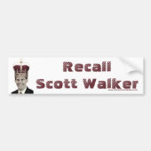 Recall Scott Walker Bumpersticker (Voorkant)