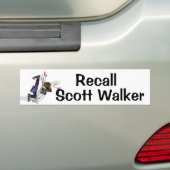 Recall Scott Walker Bumpersticker (Op auto)