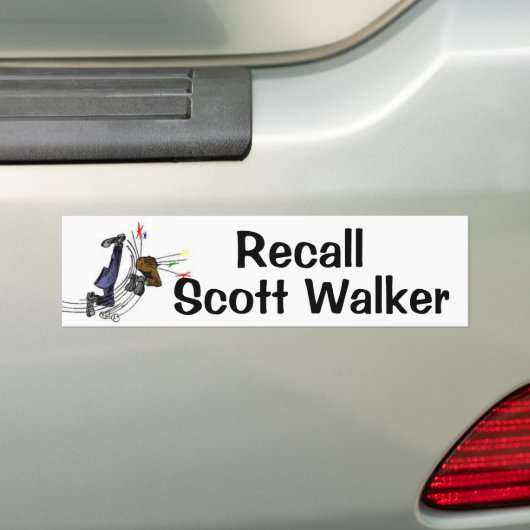 Recall Scott Walker Bumpersticker (Op auto)