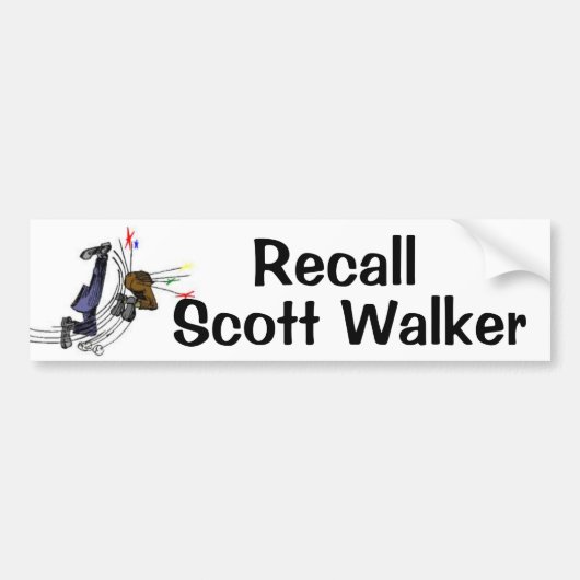 Recall Scott Walker Bumpersticker (Voorkant)