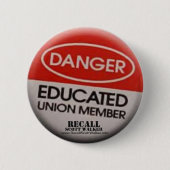 Recall Scott Walker - EU Member Button (Voorkant)