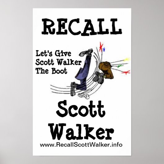 Recall Scott Walker Protest Poster (Voorkant)