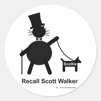 Recall Scott Walker Ronde Sticker