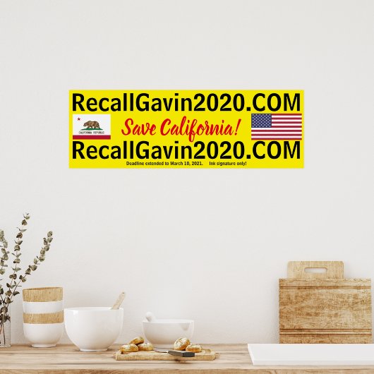 recallgavin2020 36x12 poster (Keuken)