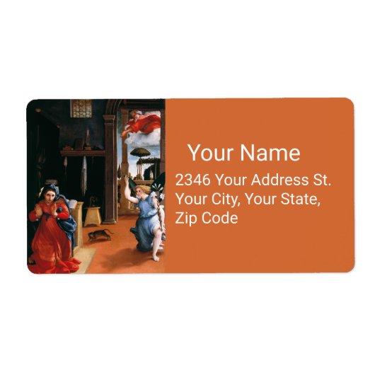 RECANATI ANNUNCIATION BY Lorenzo Lotto Etiket (Voorkant)