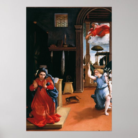 RECANATI ANNUNCIATION BY Lorenzo Lotto Poster (Voorkant)