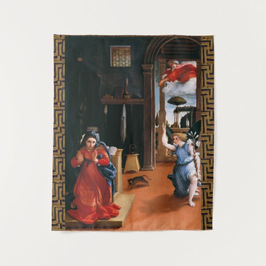 RECANATI ANNUNCIATION by Lorenzo Lotto Tapestry Wandkleed (Voorkant)