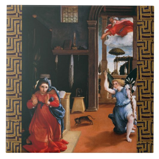 RECANATI ANNUNCIATION BY LORENZO LOTTO TEGELTJE (Voorkant)