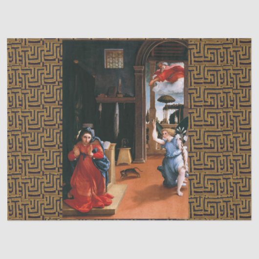 RECANATI ANNUNCIATION BY Lorenzo Lotto Tissue Pape Tissuepapier (Voorkant)
