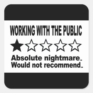 Recensie met één ster vierkante sticker