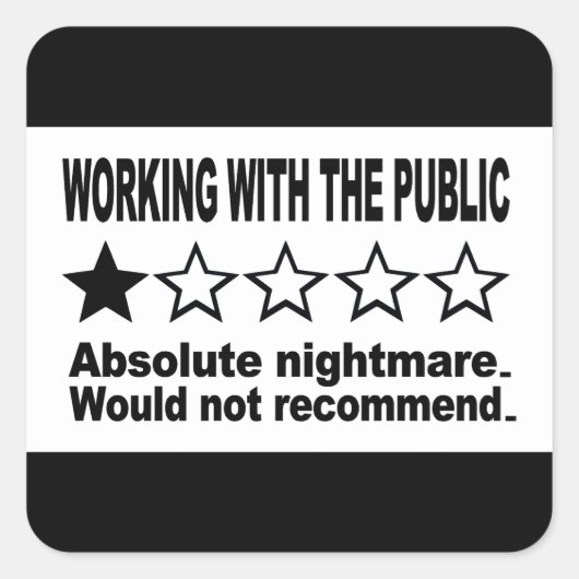 Recensie met één ster   vierkante sticker (Voorkant)