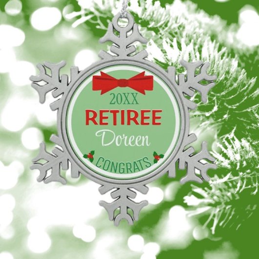 Recent gepensioneerde aangepaste kerst ornament