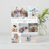 Recente jaren gevuld met herinneringen fotocollage feestdagenkaart (Staand voorkant)