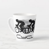 Recentetbekertje met wielfietsontwerp latte mok (Linkerhoek)