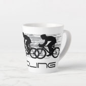 Recentetbekertje met wielfietsontwerp latte mok (Rechterhoek)